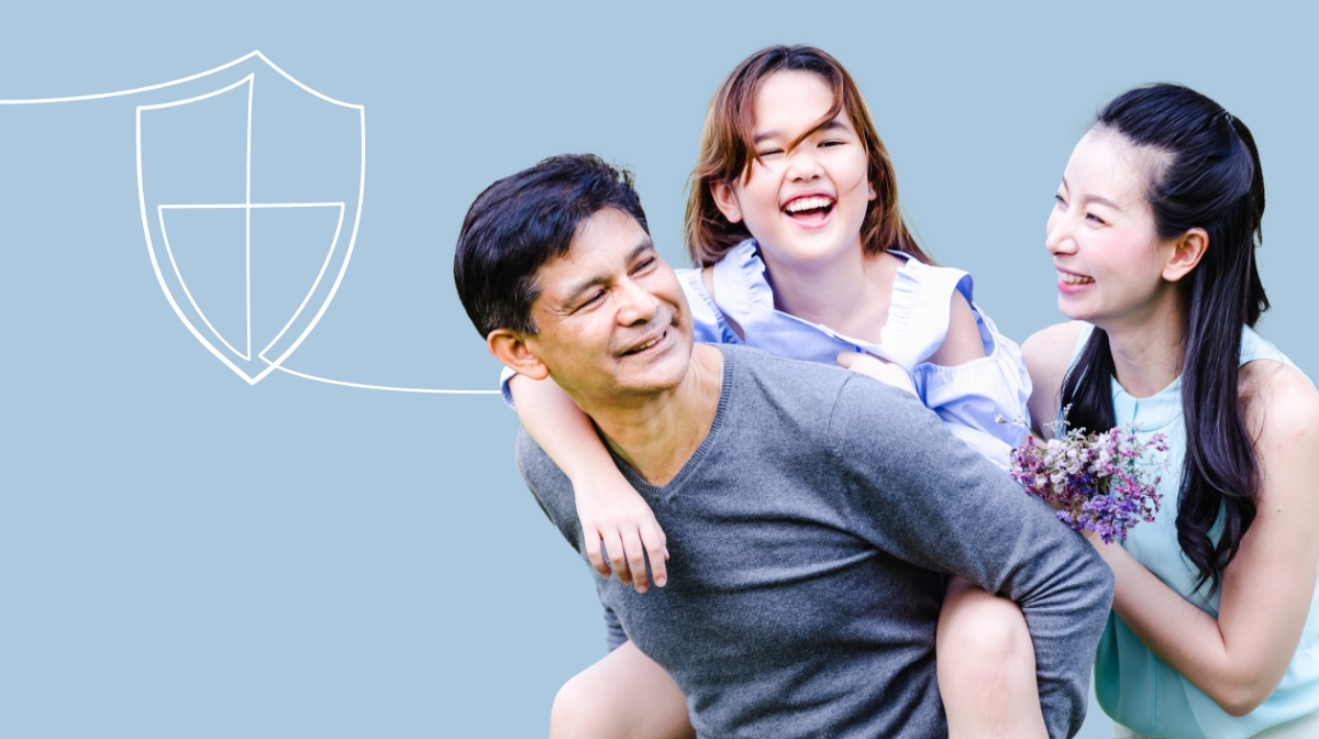 man giving girl a piggyback ride with wife