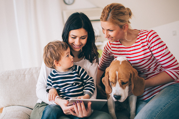 happy mothers and son searching Foresters ISA with dog