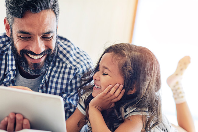 Father with a Savings & Investment Plan saving for his daughter