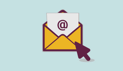 Email and mouse icon, get your own private email address