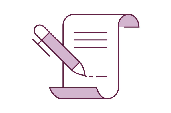 Waiver of Premium scroll sign icon