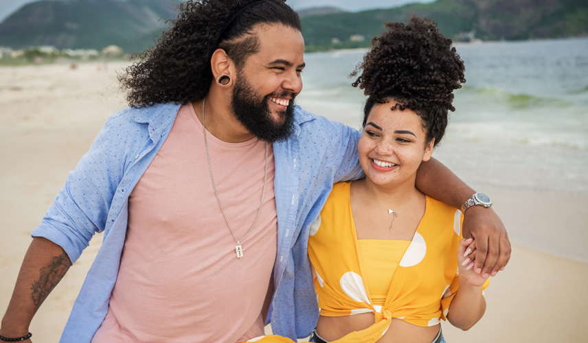 two people dancing and smiling